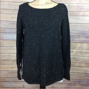 Ann Taylor Loft Womens Size Medium Black White Layered Sweater
